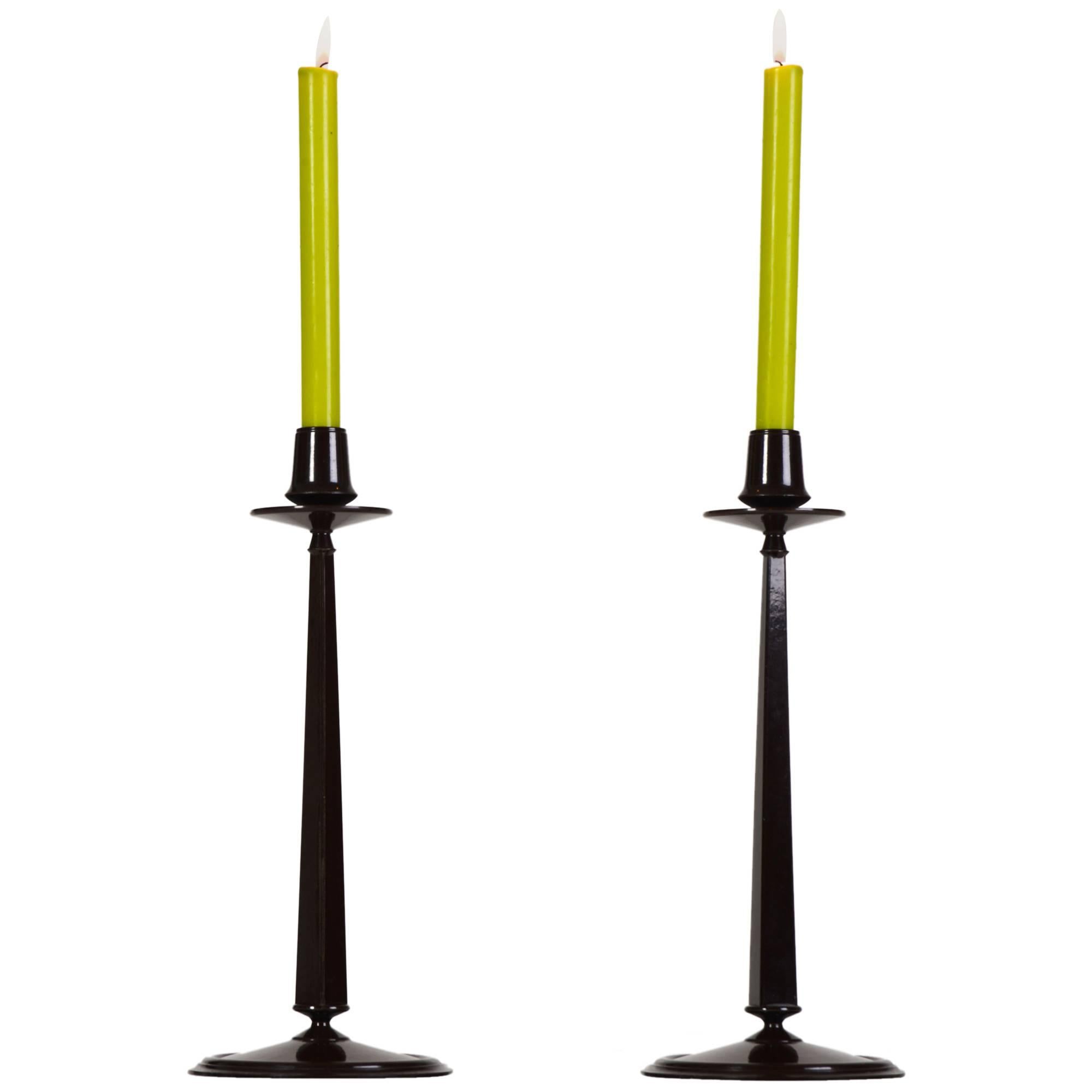 Pair of Bakelite Candlesticks by Charles R. Mackintosh For Sale