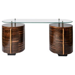 Rare Gilbert Rohde Macassar Ebony Table  model #3773
