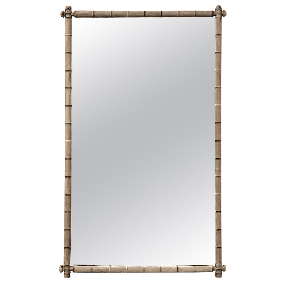 19th Century French Stripped Faux Bamboo Mirror For Sale