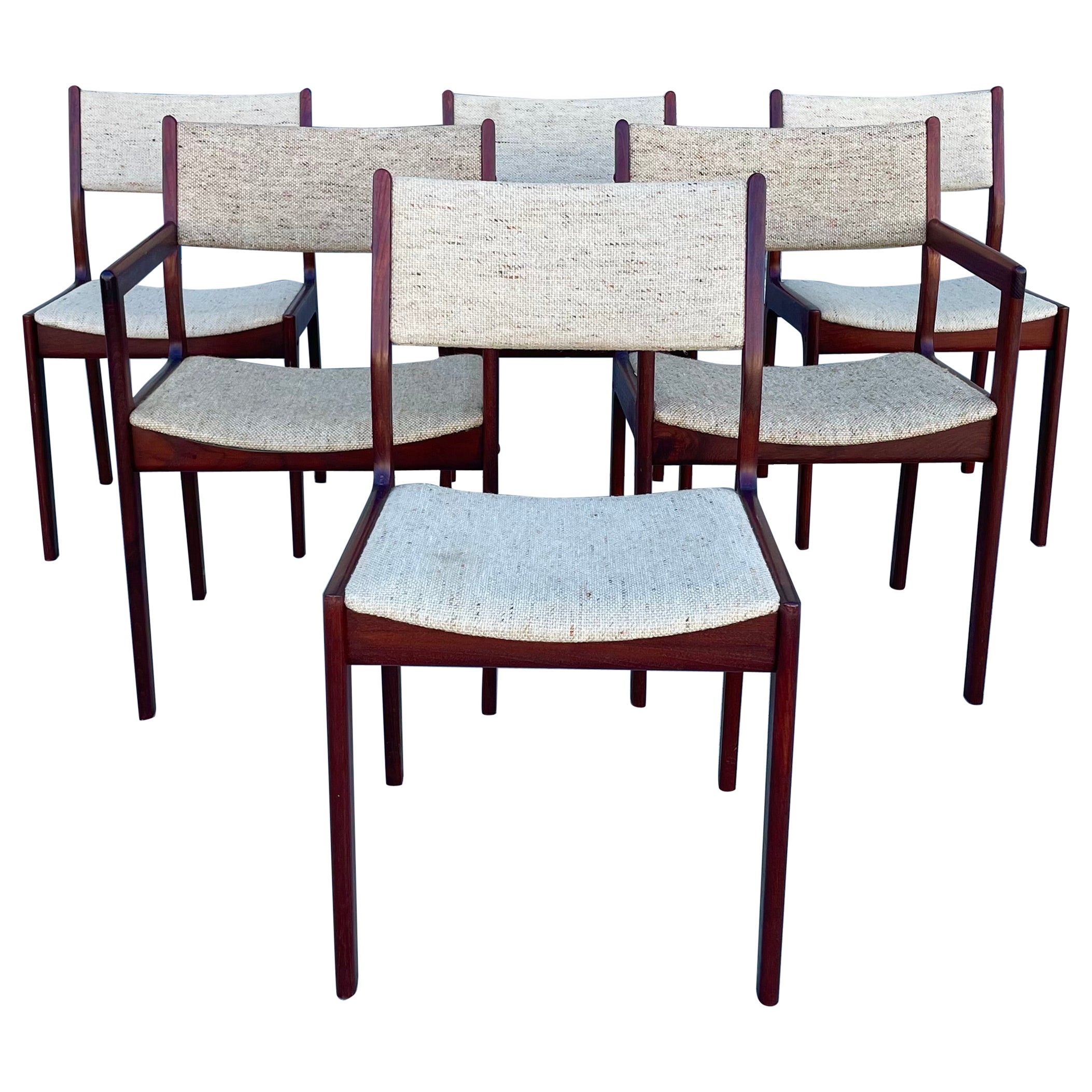 1960s Danish Modern Teak Dining Chairs - Set of 6 For Sale
