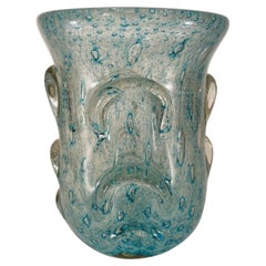 Jarrón azul de cristal de Murano Dino Martens para Aureliano Toso, hacia 1950.