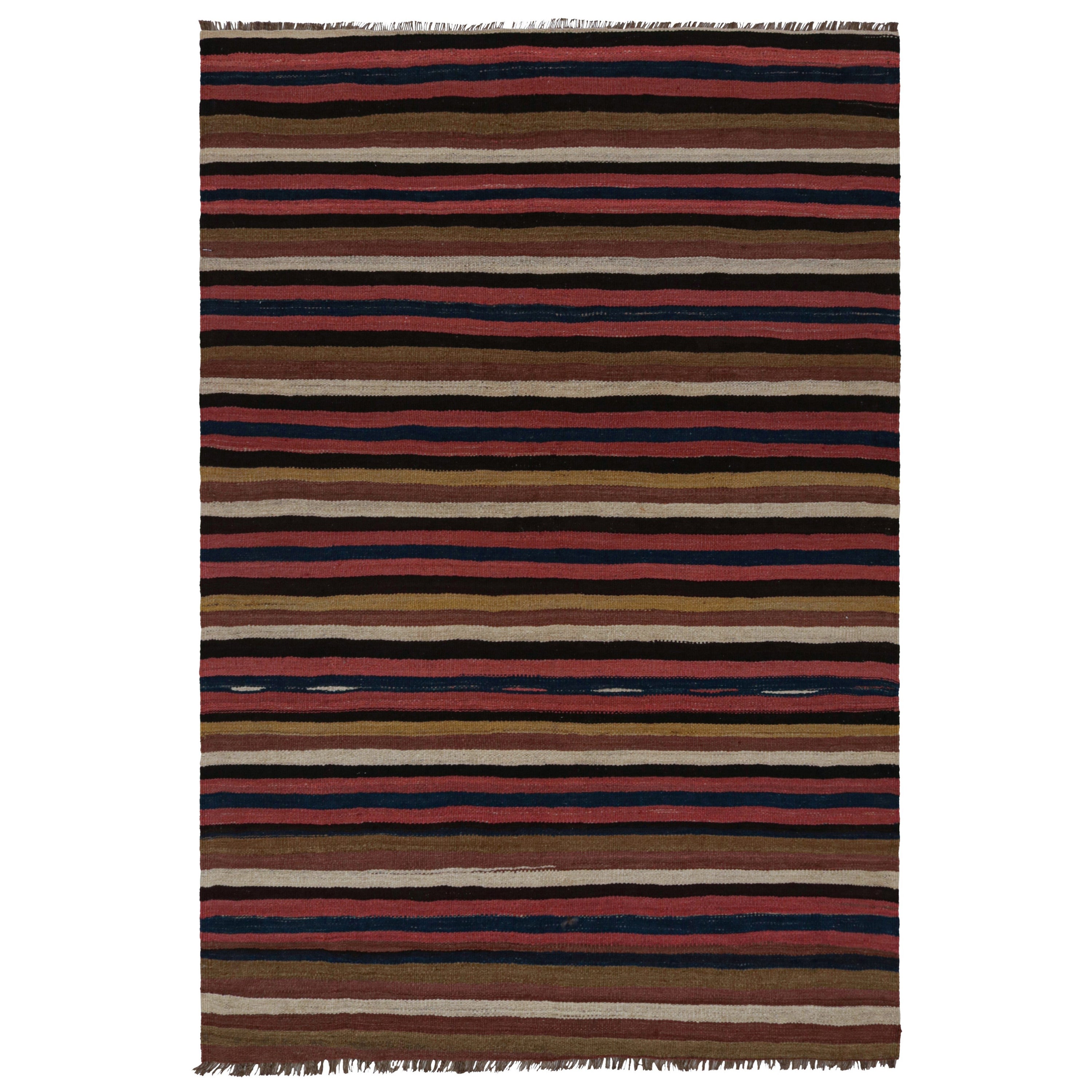 Vintage Afghan Tribal Kilim Teppich, mit Streifen, von Rug & Kilim im Angebot