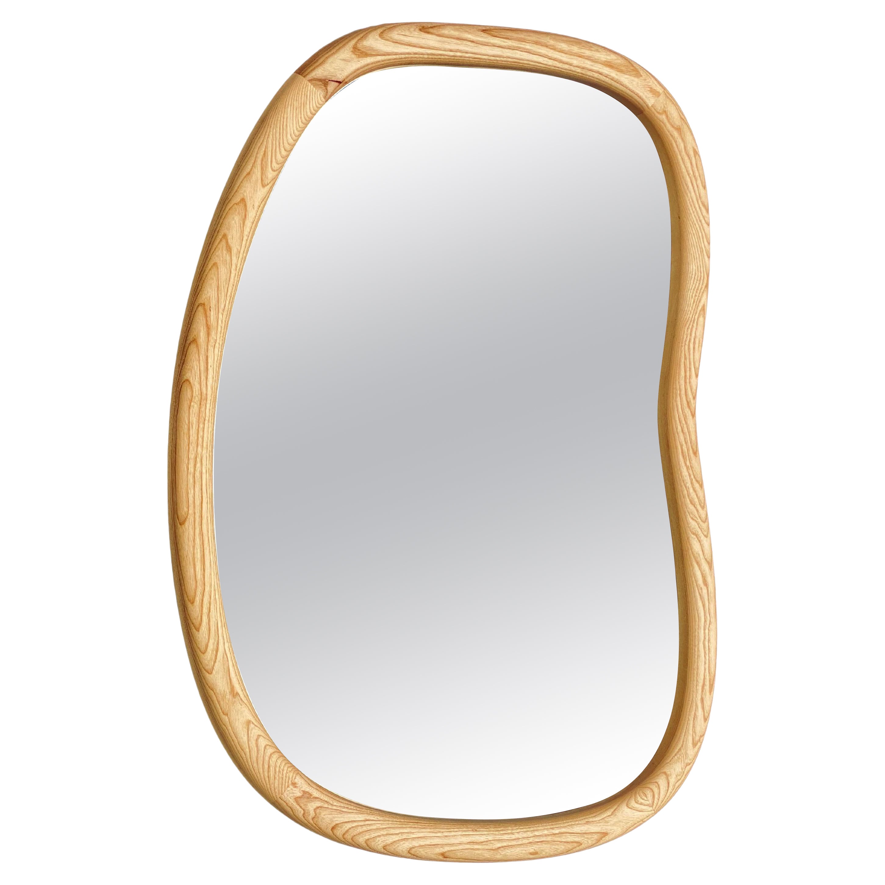 Sarpa mirror - medium size wall mirror in natural ash by KLN Studio For Sale