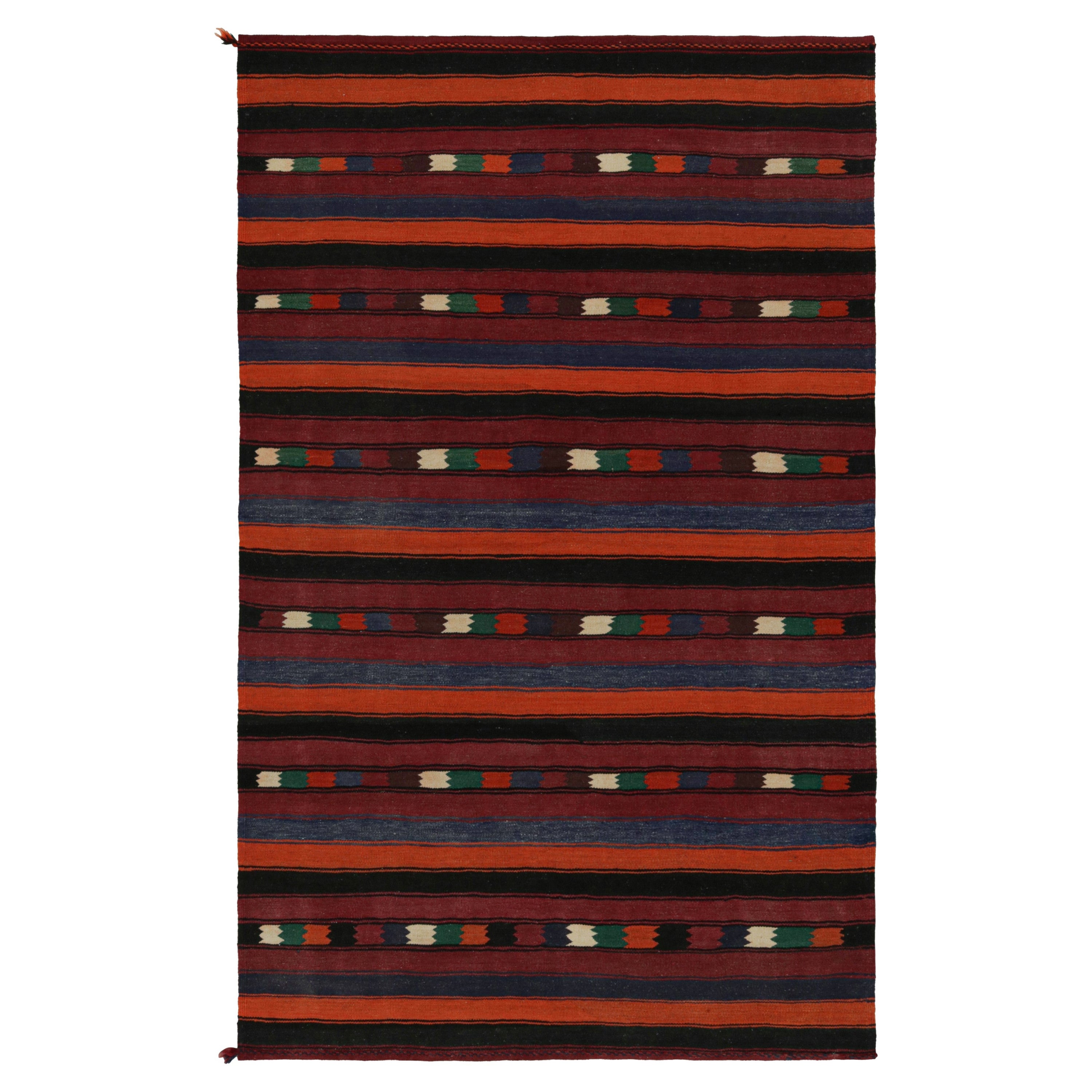 Vintage Afghani tribal Kilim Rug, with Stripes, from Rug & Kilim For Sale