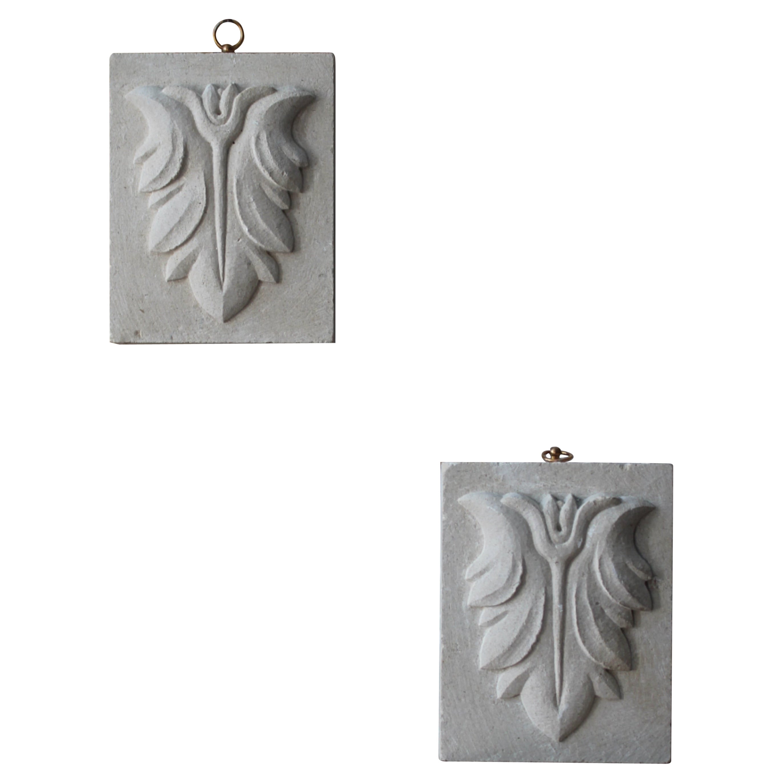 Early 20th C Pair of Carved Sandstone Corbels Architectural Elements  For Sale