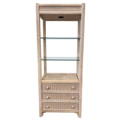 Henry Link Wicker Bookcase Etagere Etegere With Drawers
