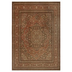 Antiker persischer Täbriz-Teppich mit Blumenmustern von Rug & Kilim
