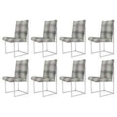 Milo Baughman Thin Frame Chairs in Couture Upholstery