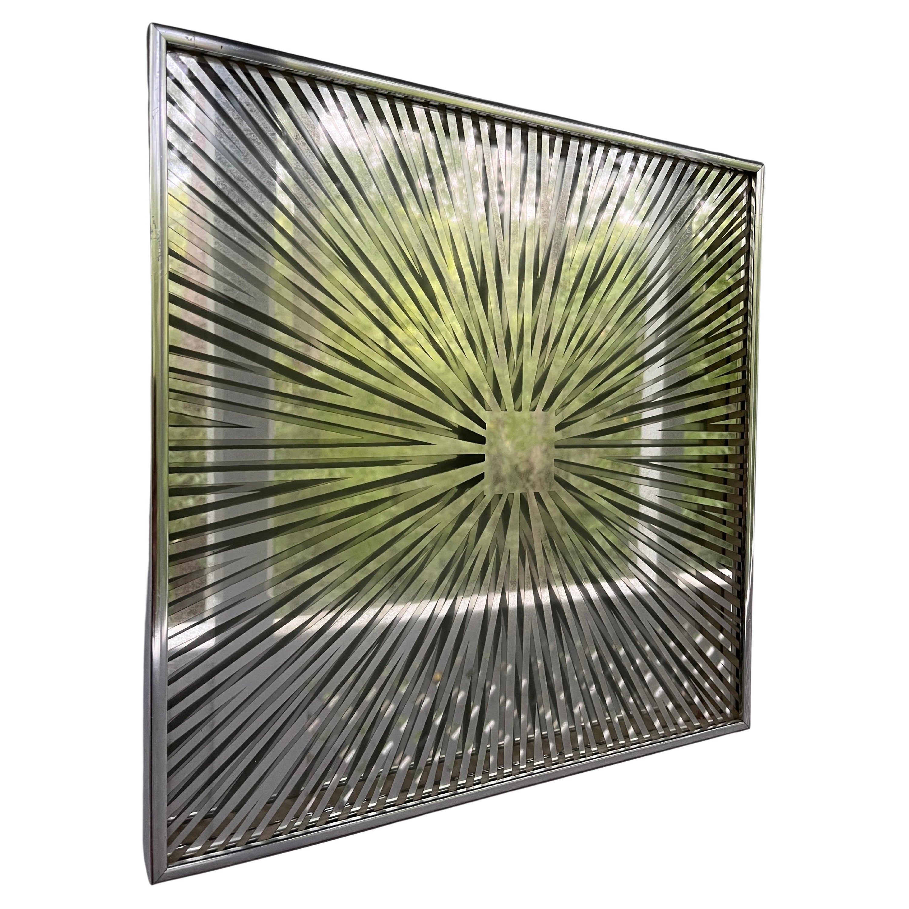 Fernand Mann Vintage Op Art Silk Screened Mirror by Modern Classics New York