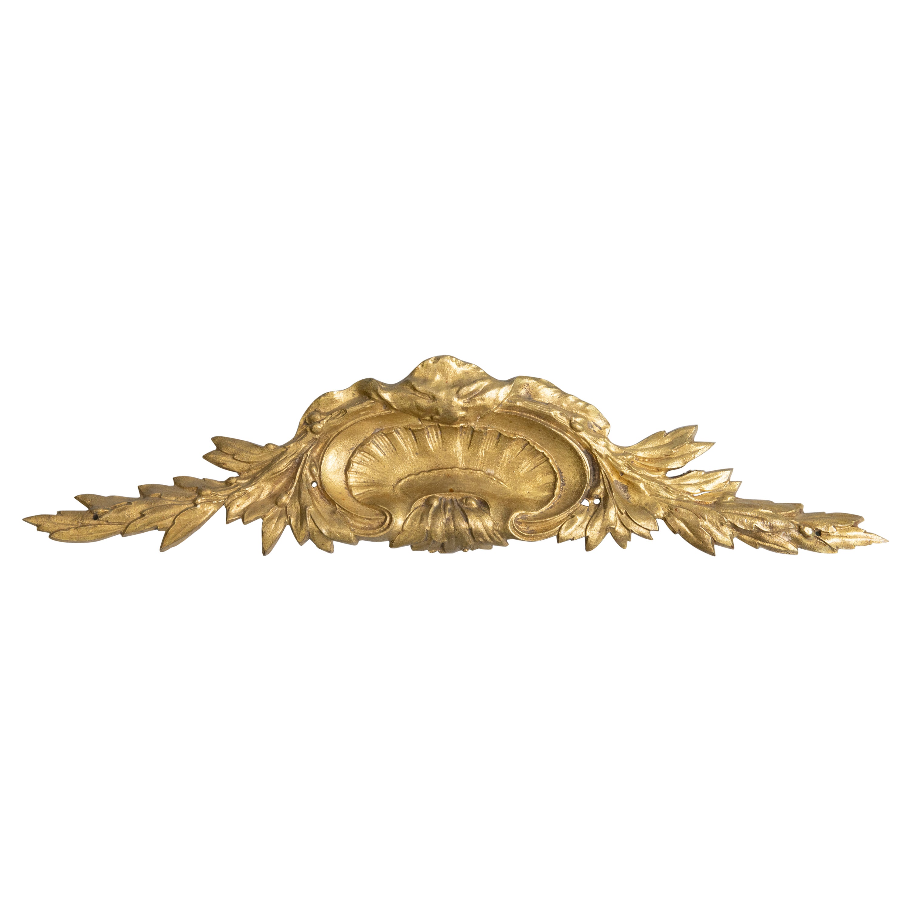 A.C. Bronze doré Ormolu Cornice Appliqué Wall Swag Garland Ornament