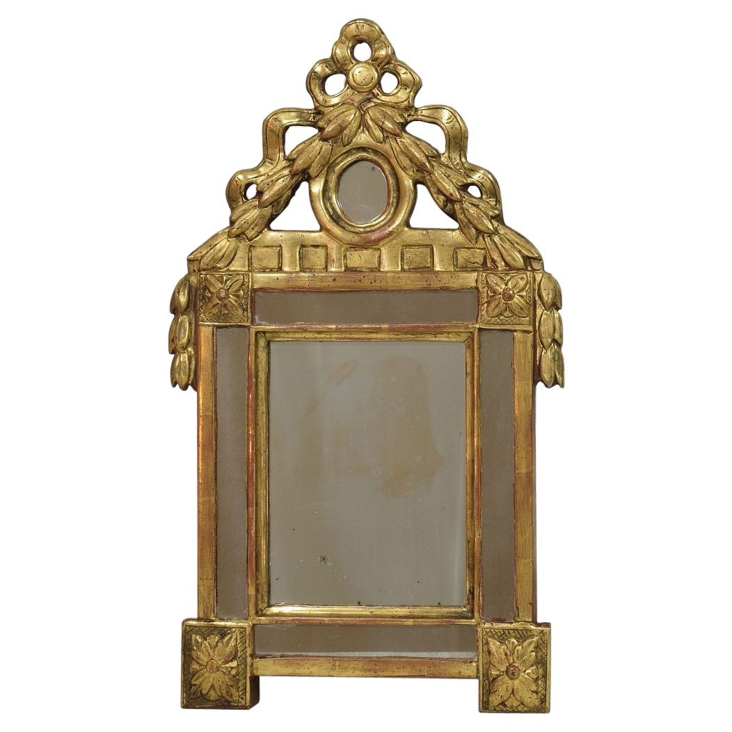 Small 18/19th Century French Giltwood Louis XVI Style Mirror For Sale
