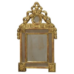 Small 18/19th Century French Giltwood Louis XVI Style Mirror