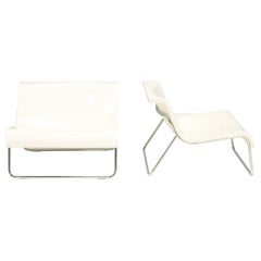 Vintage Piero Lissoni for Kartell White Form Armchairs, Set of 2 