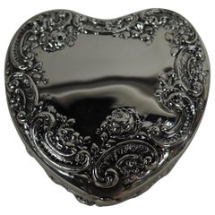 Gorham Victorian Romantic Sterling Silver Heart-Shaped Jewelry Box