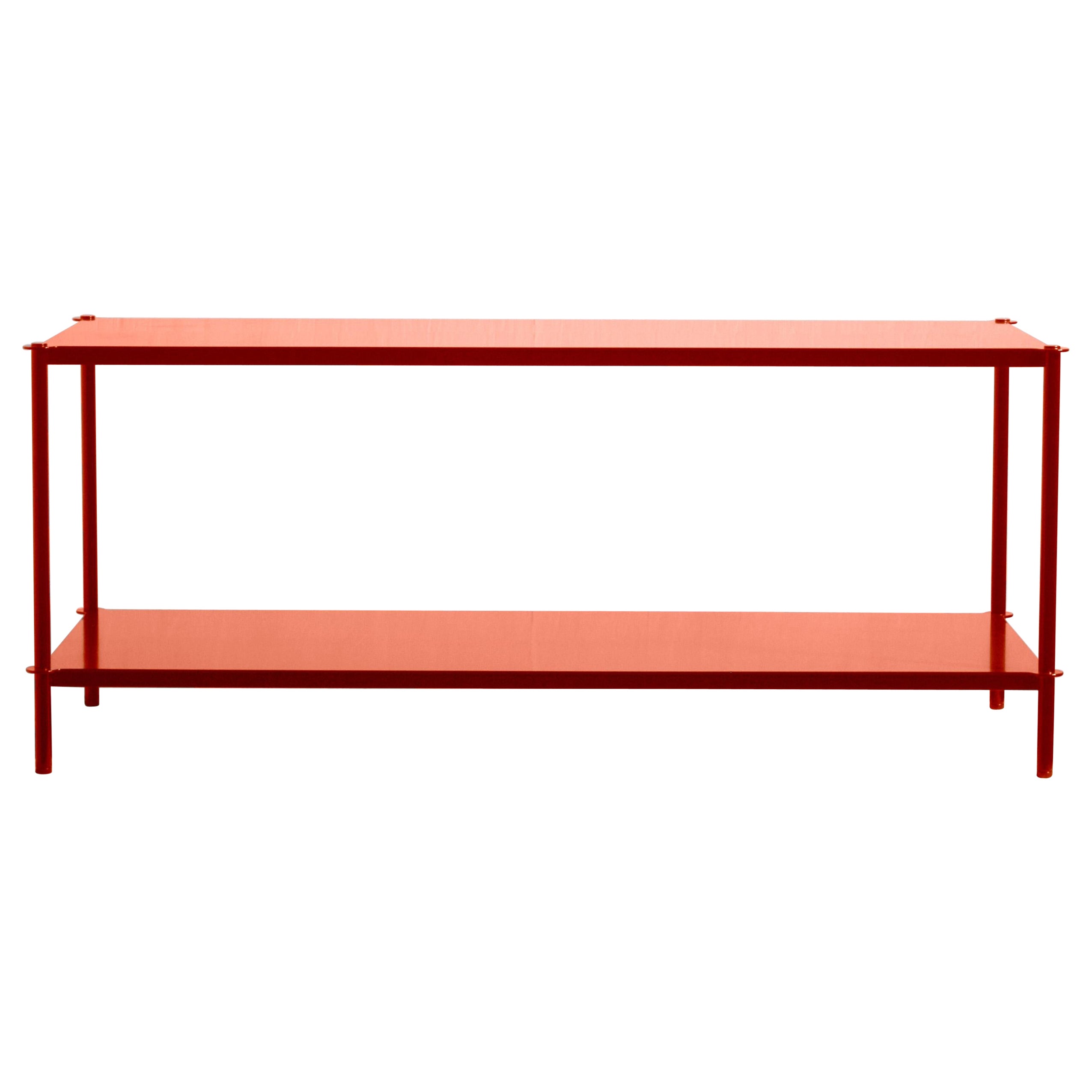 Mezzo (48") Shelving in Powder Coated Salmon Metal by Laylo Studio For Sale