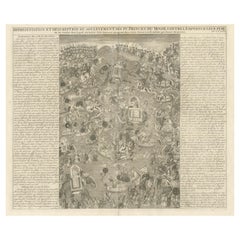 Antique Print of a Grand Battle between the Princes of the Mughal Empire