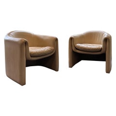 Vintage 1980s Vladimir Kagan Biomorphic Preview Chairs - a pair
