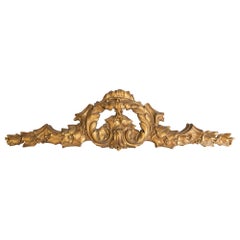 19th C. French Gilt Bronze Wreath Cornice Appliqué Wall Swag Garland Ornament