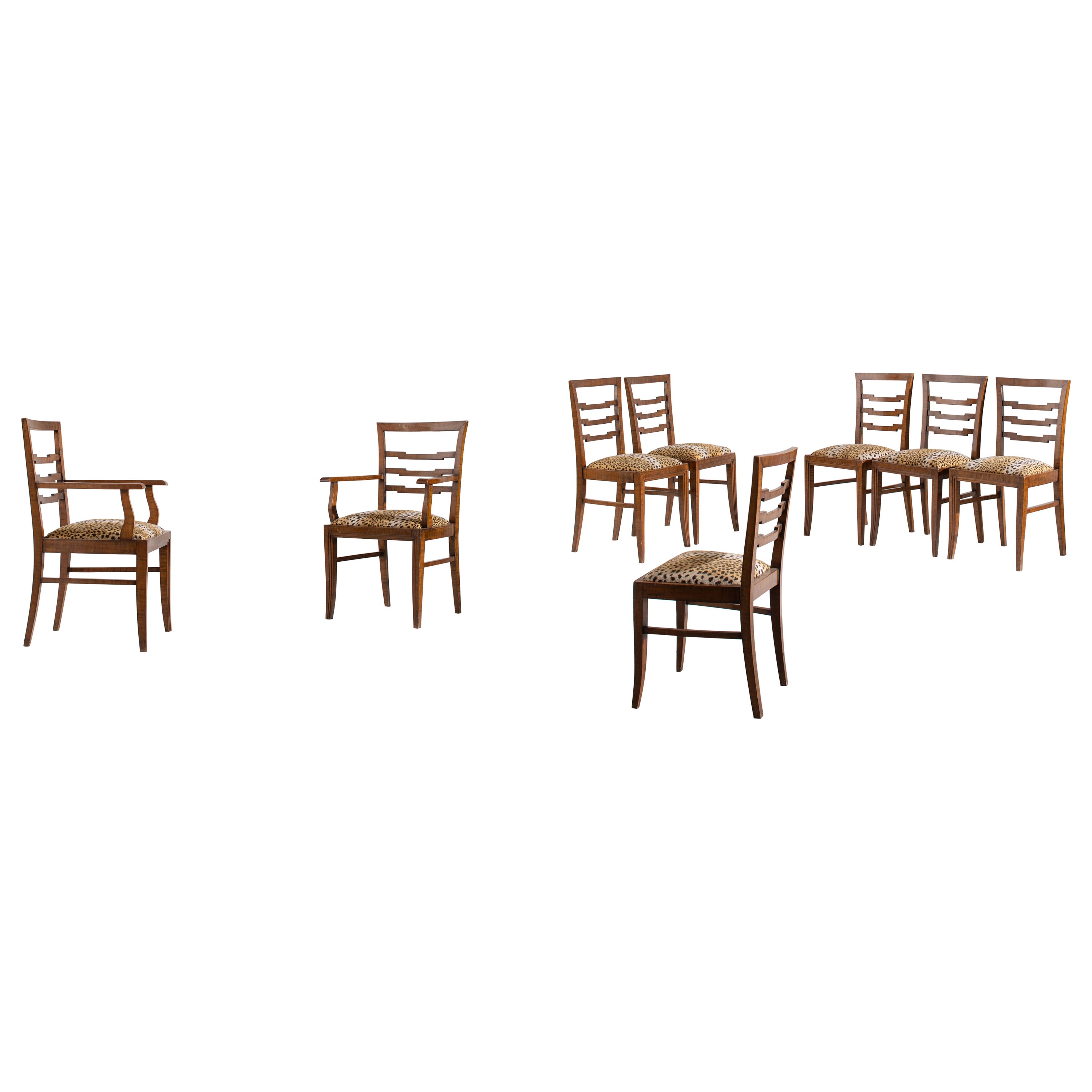 Sillas de comedor de los años 40 atribuidas a Gio Ponti, Italia
