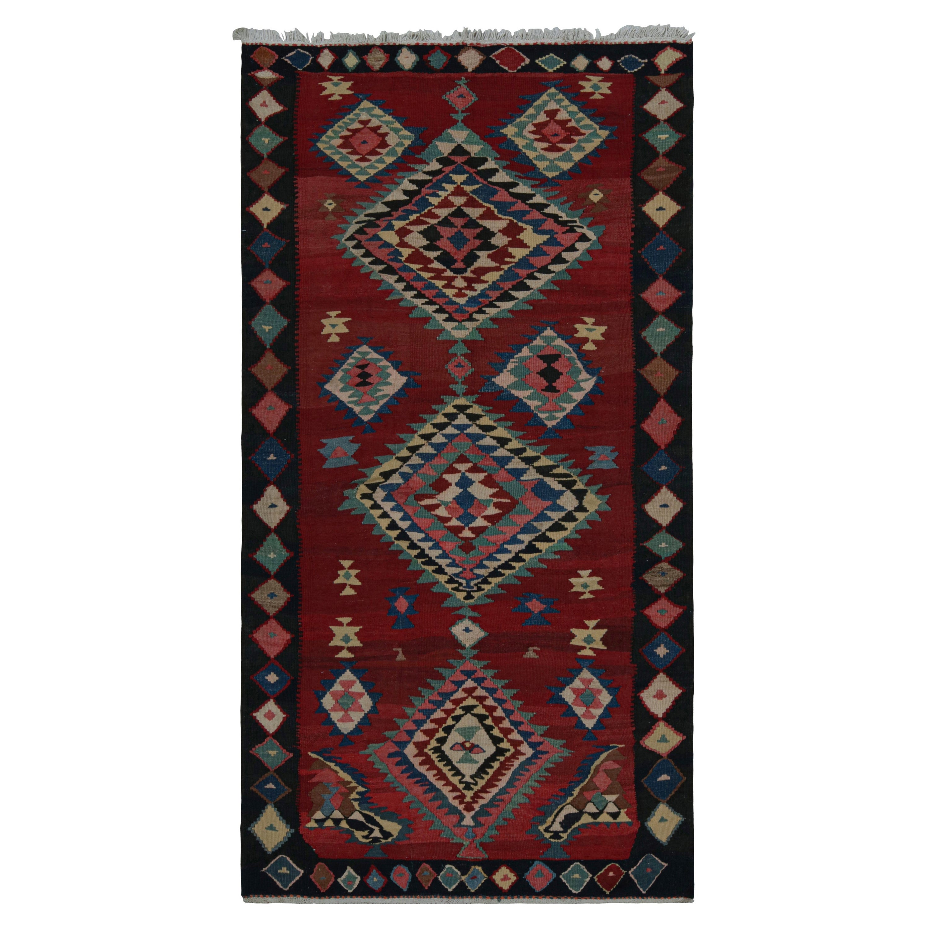 Vintage tribal Afghan Kilim rug, with Geometric Patterns, from Rug & Kilim For Sale