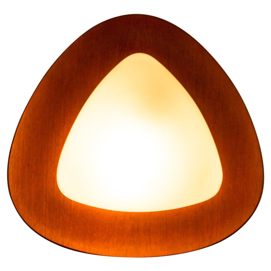 Large teak and opaline wall lamp by Goggredo Regianni 1960. For Sale