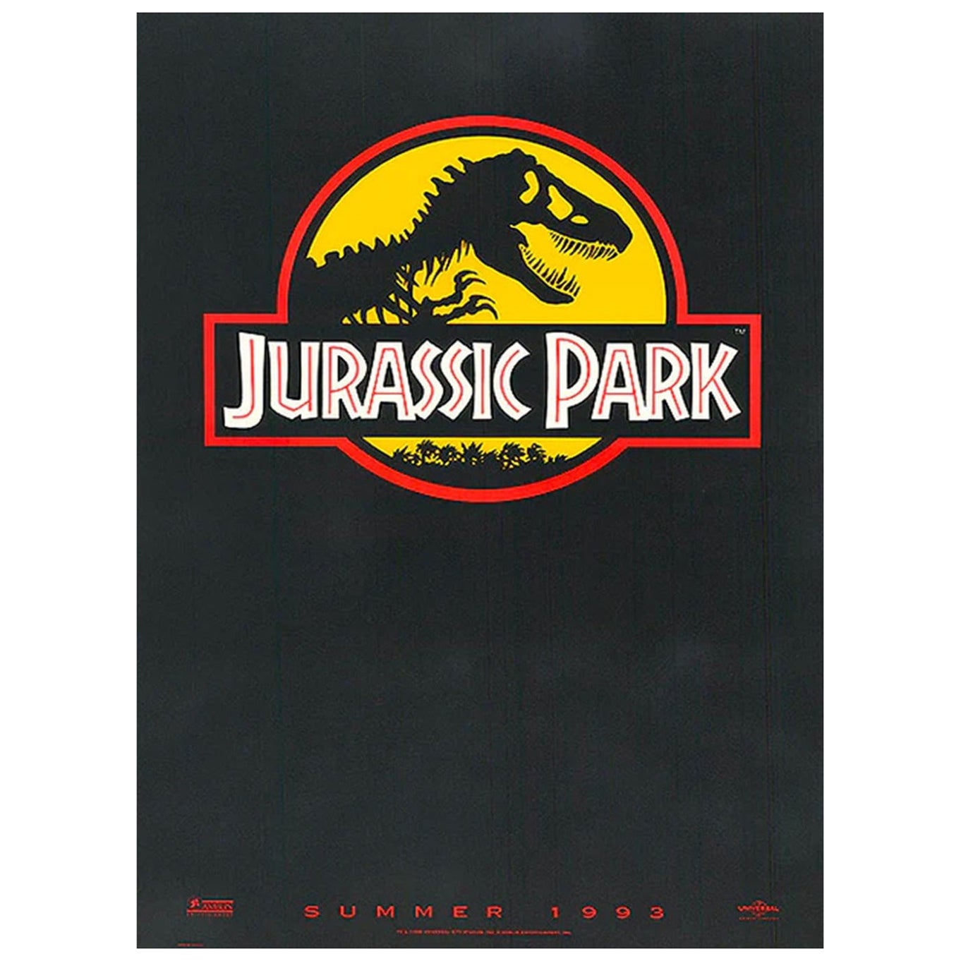 Affiche vintage originale du parc jurassique, 1993 en vente