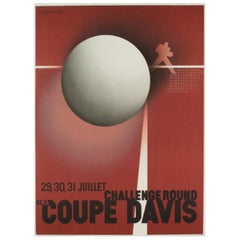 1980 Coupe Davis - A&M. Affiche vintage d'origine Cassandre