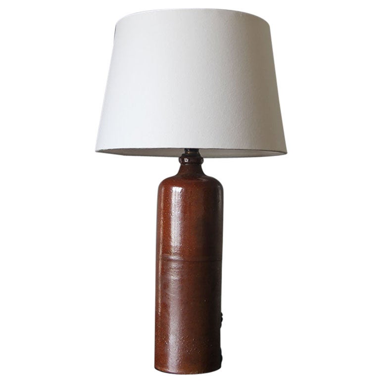 Chic Stoneware Gin Bottle Table Lamp by Understated Design For Sale