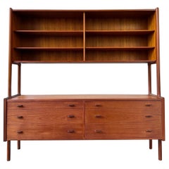 Danish teak Hans J. Wegner RY-20 Teak Credenza with Glass Doors for Ry Mobler