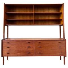 Danish teak Hans J. Wegner RY-20 Teak Credenza with Glass Doors for Ry Mobler 