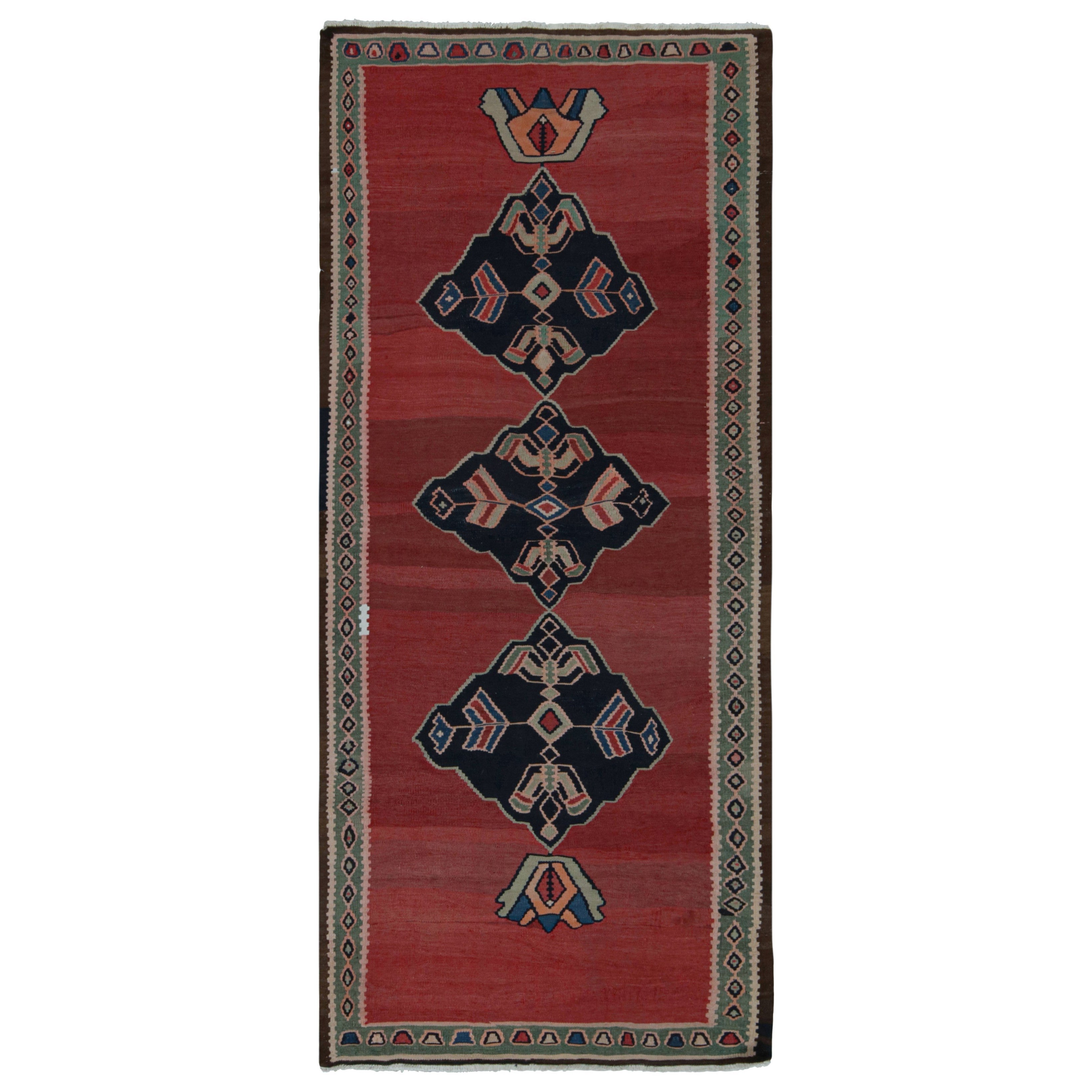 Vintage Afghani tribal Kilim rug with Open Field and Medallions from Rug & Kilim For Sale