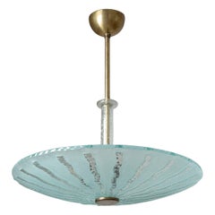Lámpara de techo sueca de vidrio art déco, años 30