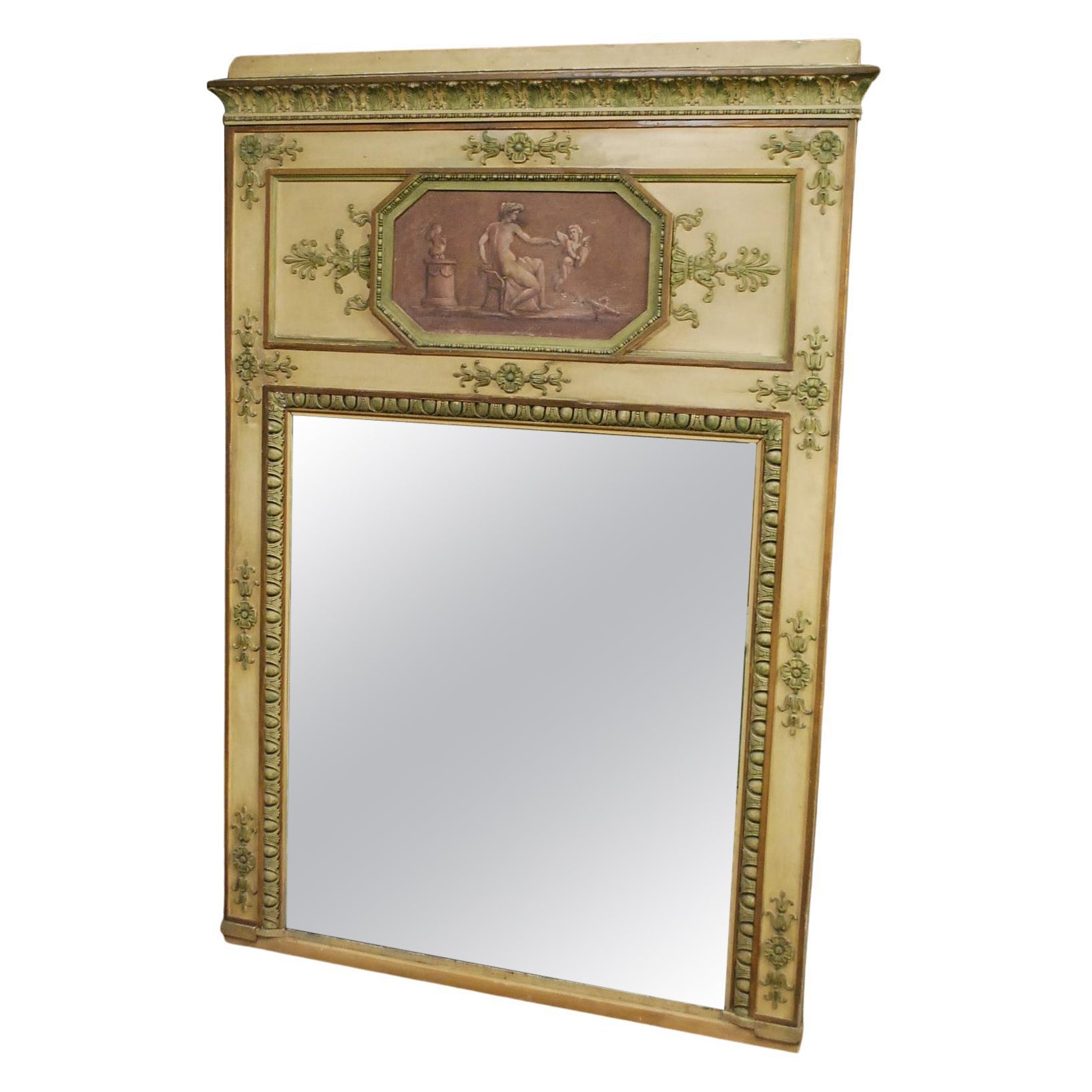 Painted Overmantle trumeau Mirror