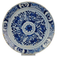 Antique Dutch Delft Plate Charger Delftware Delft Blue, 17/18th C