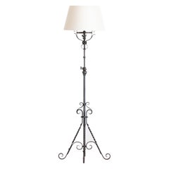 Early 20th Century French Telescopic Wrought Iron Floor Lamp