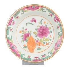 Antigua porcelana china Pre Bencharong Nyonya Famille Rose Plate Thai