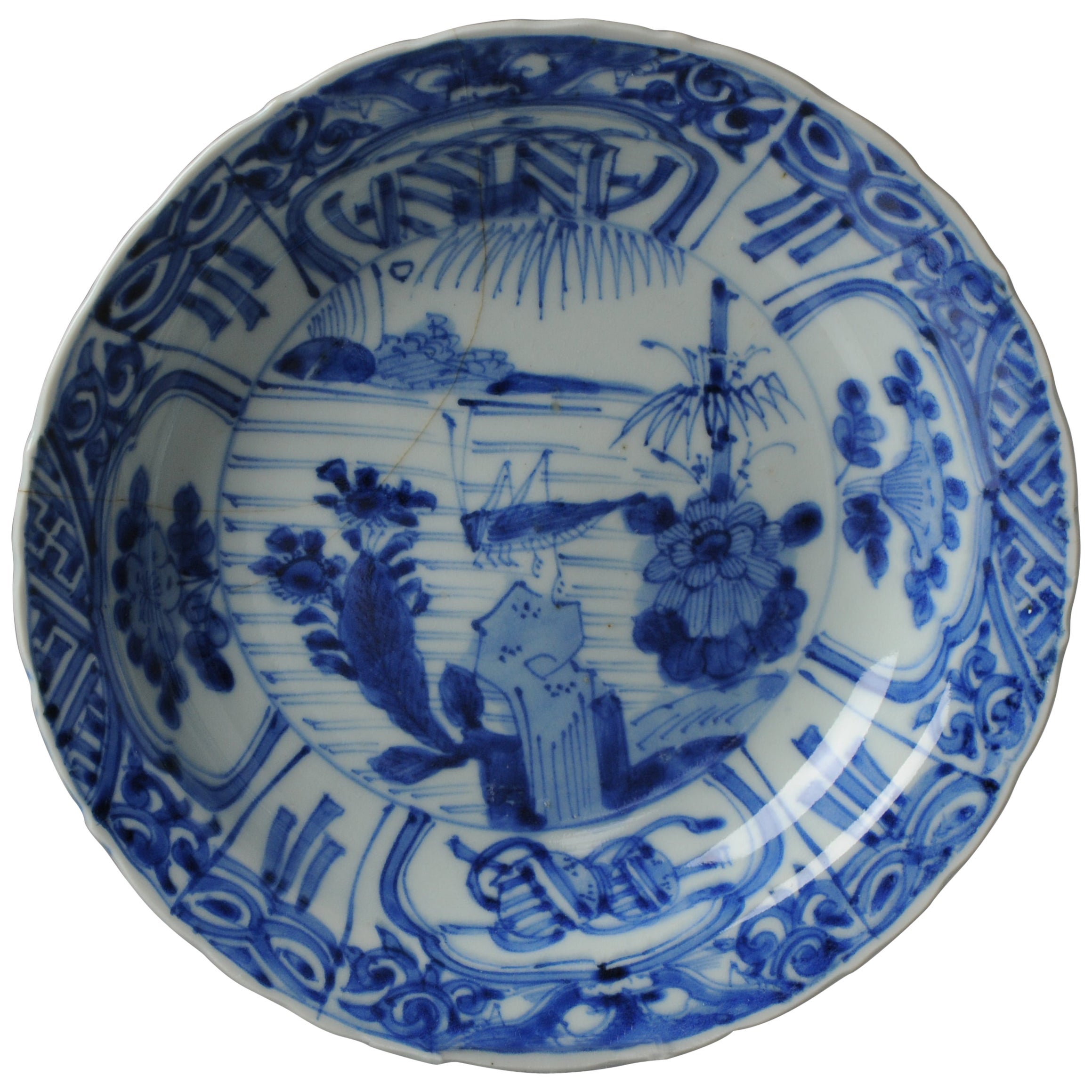 Antique Japanese Porcelain Ming/Transitional Style Kraak Klapmuts Plate ...