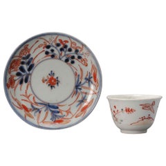 Antique Japanese Porcelain Edo Period Tea Bowl Floral Imari, 17th Century