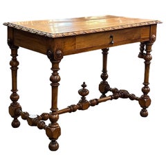 19th Century French Baroque Style Fruitwood Console Table or Writing Table