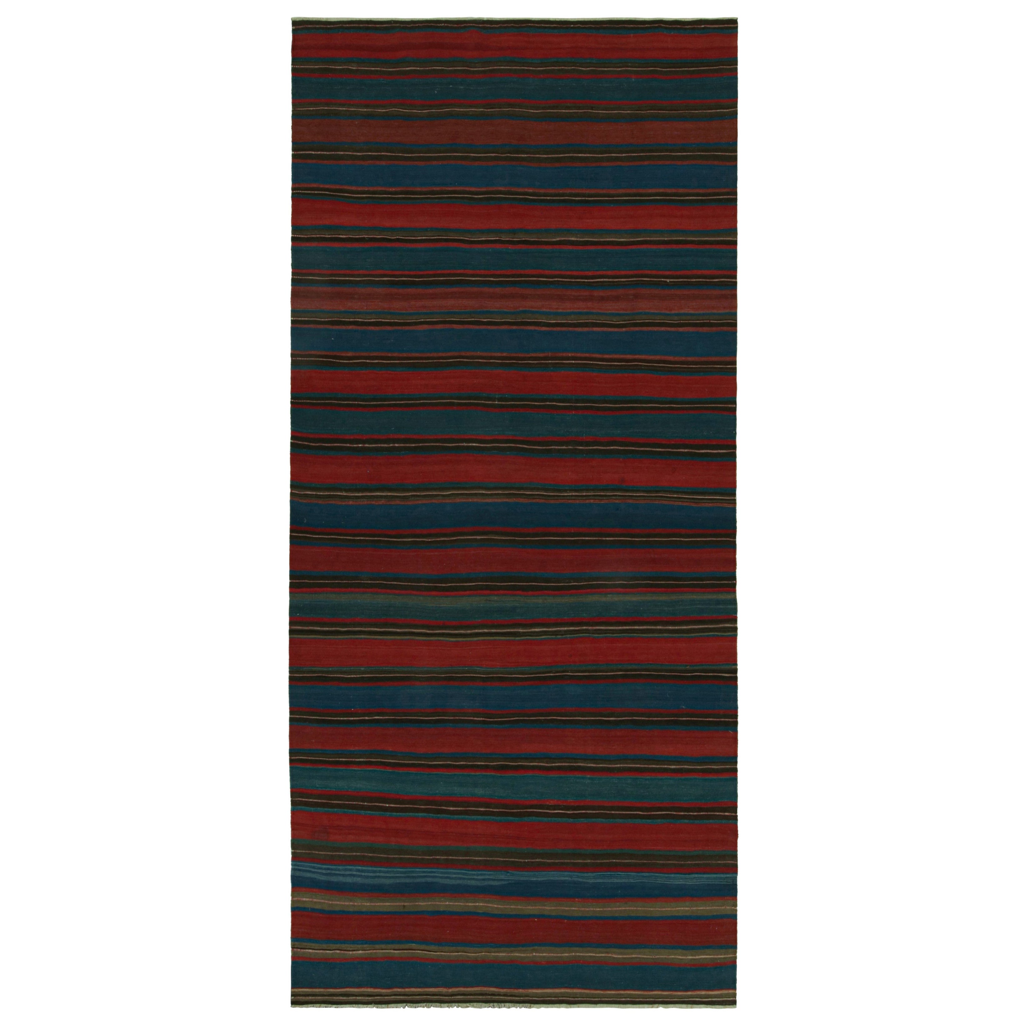 Vintage Afghan Tribal Kilim Gallery Runner Rug, with Stripes, from Rug & Kilim   For Sale