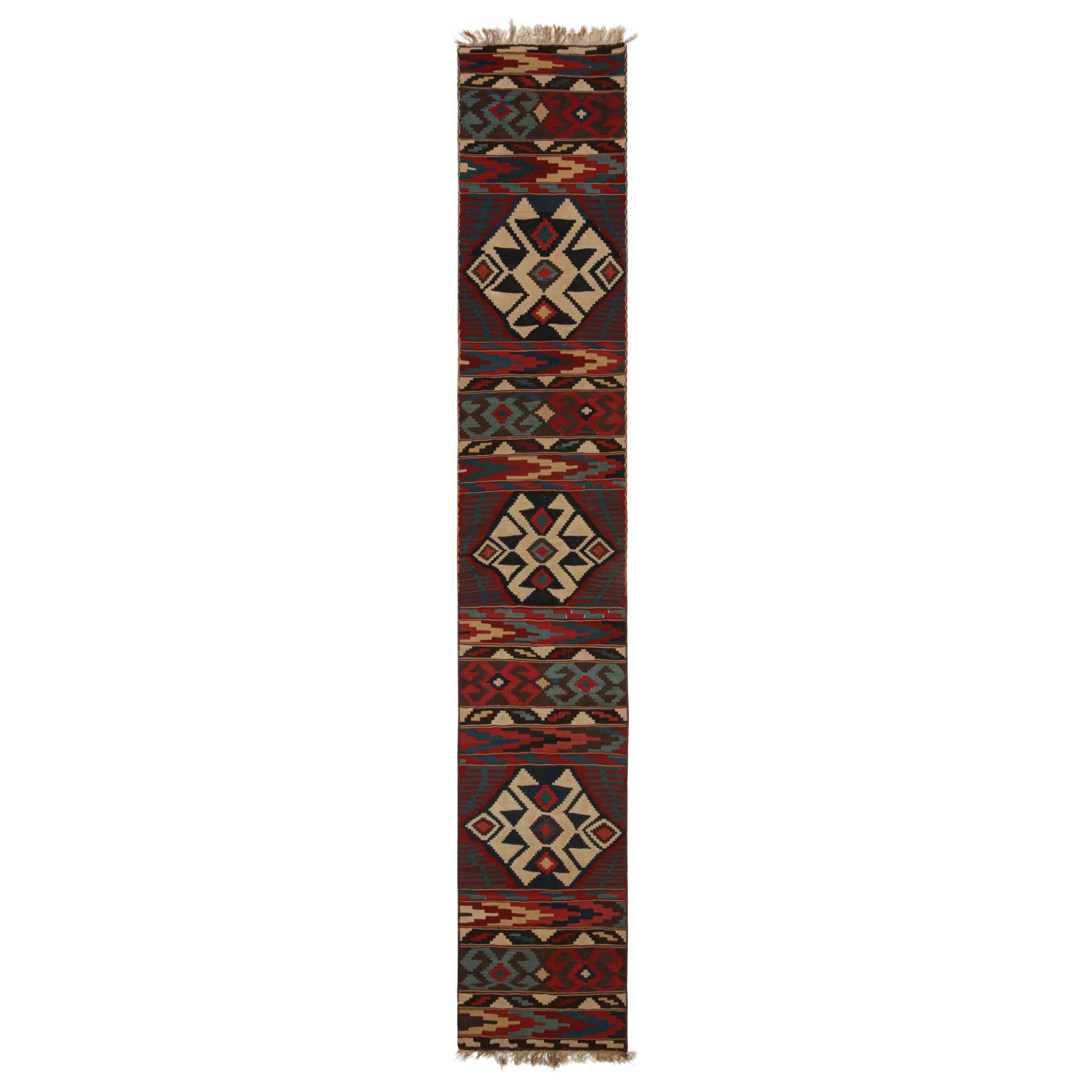 Twin Vintage Persian Kilim Runner Rugs with Geometric Patterns, from Rug & Kilim