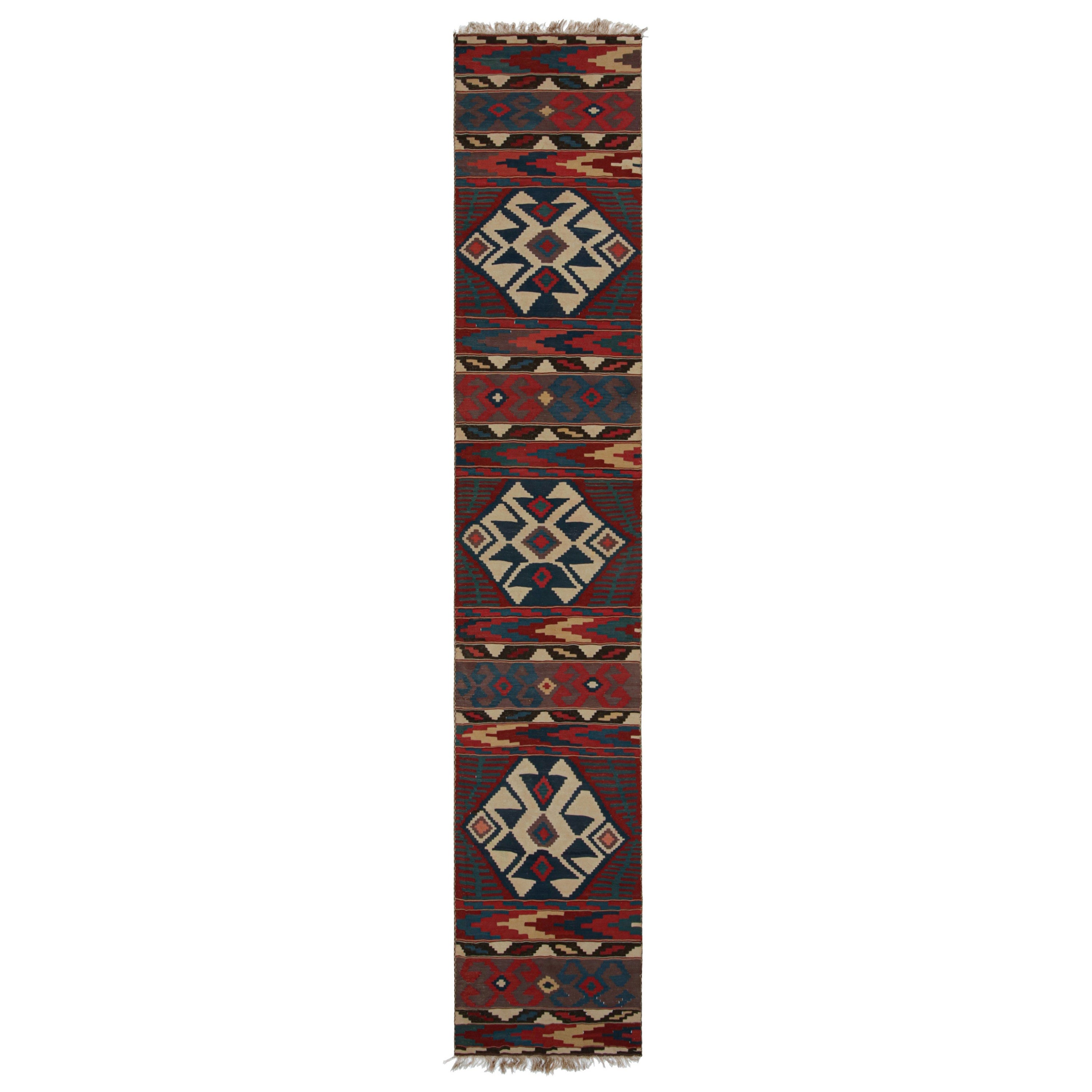 Twin Vintage Persian Kilim Runner Rugs with Geometric Patterns, from Rug & Kilim