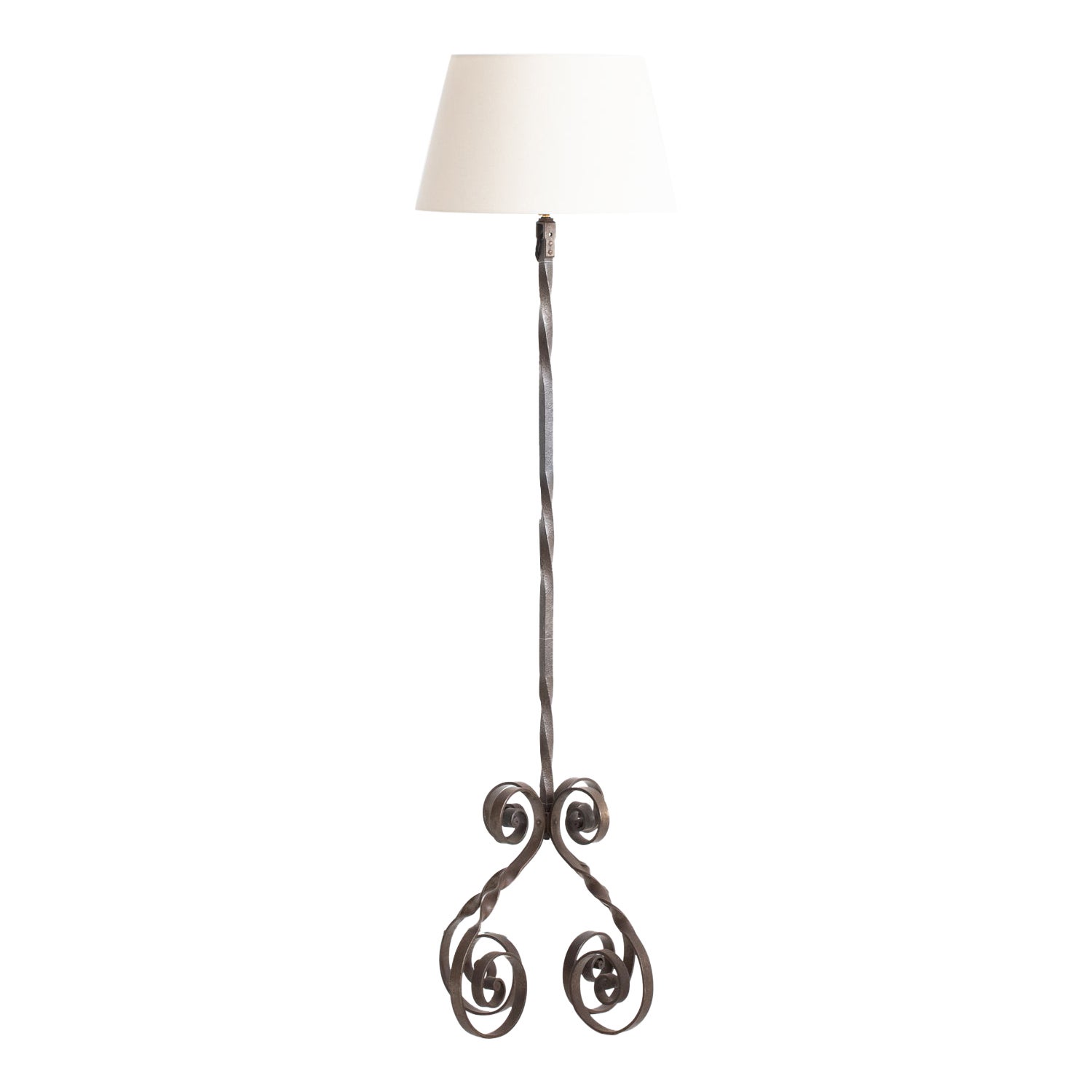 1960s French Wrought Iron Floor Lamp For Sale