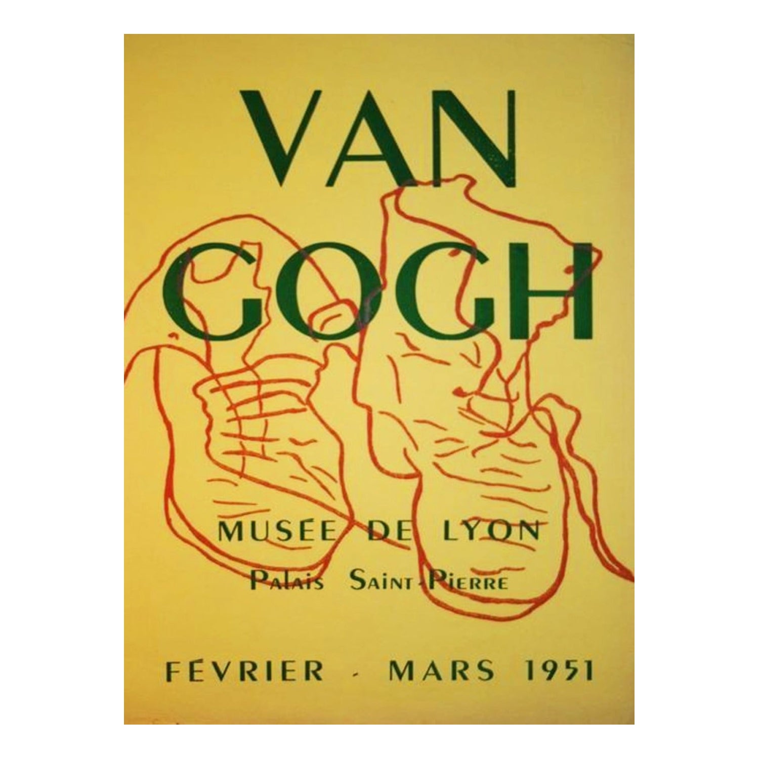 1951 Vincent Van Gogh - Musee de Lyon Original Vintage Poster For Sale