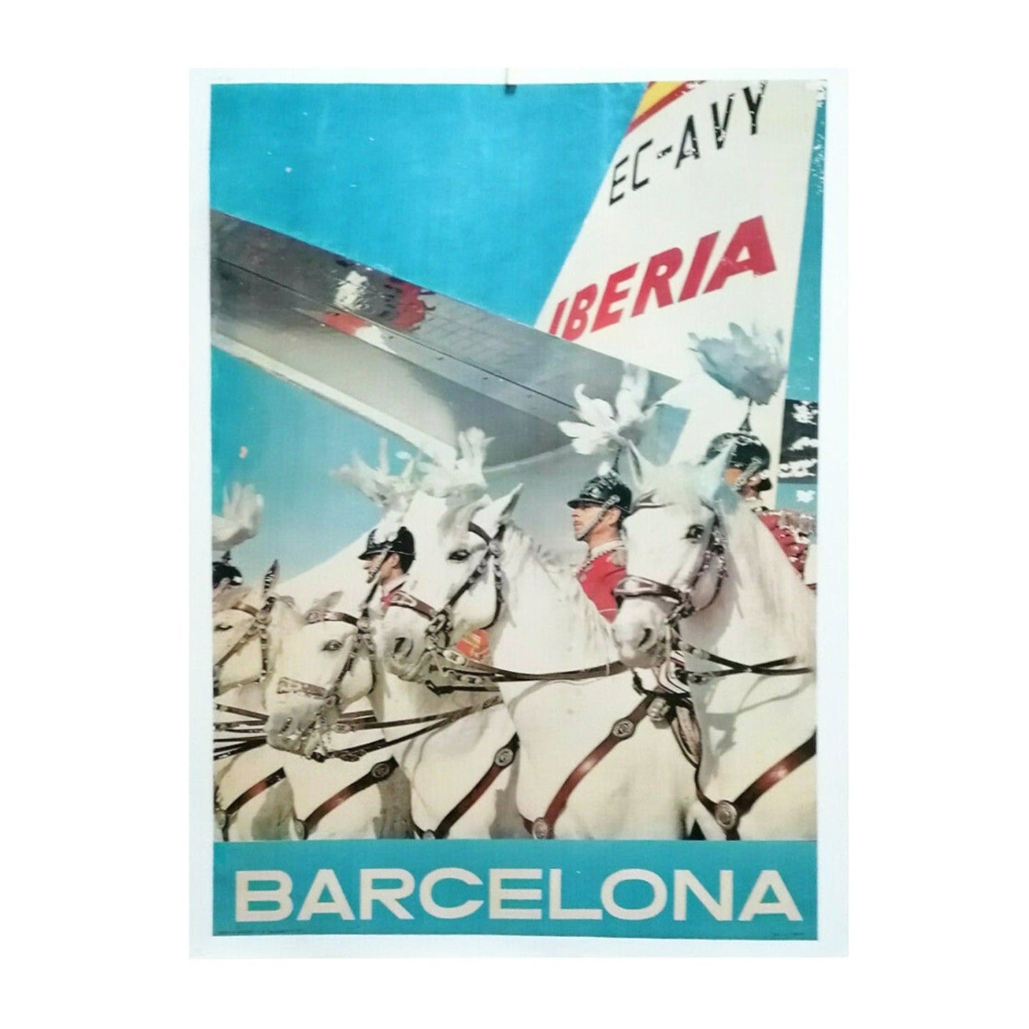 Affiche vintage d'origine Ibérique - Barcelone, 1955