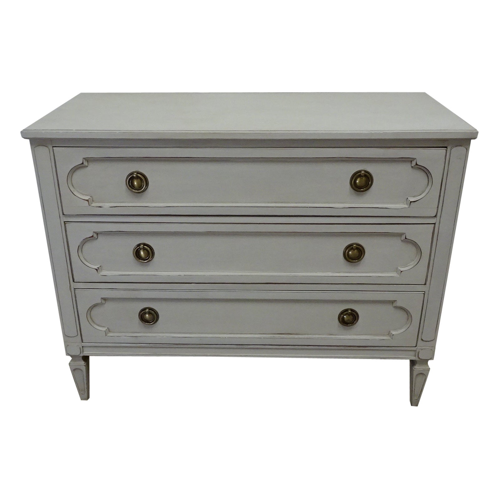 Gustavian Style Unique 3 Drawer Chest Of Drawers For Sale