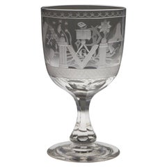 Antique A Masonic Wine Goblet c1880