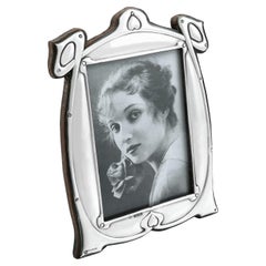 Marco de fotografía eduardiano Art Nouveau de plata de ley Estilo Art Nouveau
