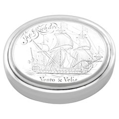 Antique Queen Anne Britannia 'Vento and Vellis' 'Wind and Speed' Silver Tobacco Box