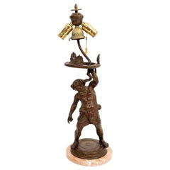 19th Century Bronze Bacchus Lamp 